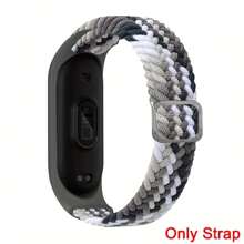Bracelet solo en nylon compatible avec Xiao-Mi Mi Band 6 5 4 3/Amazfit Band 5, bande de remplacement pour sport réglable souple et colorée pour Xiao-Mi Mi Band 6 5 (NFC) pour hommes et femmes