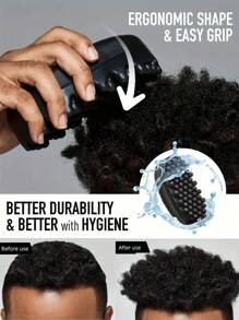 2pcs Black Hair Combs, Silicone Magic Twist Comb, Detangling Comb, Mini Portable Easy To Wash Curly Hair Styling Comb, African Curly Hair Comb, Durable Washable Non-Slip Styling Tool, Suitable For Home Salon Use For Men And Women, Twist Curly Hair Styling Portable, Washable, Durable, Suitable For Curly Hair, Made Of Rubber And Plastic, Specially Designed For Black Hair Styling - Black 2pcs - View 3