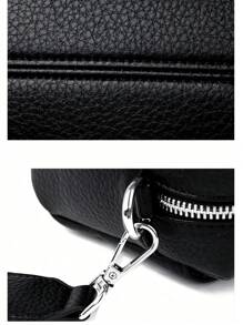 Bolsa feminina transversal couro PU alça larga pequena - Verde - Visão 4