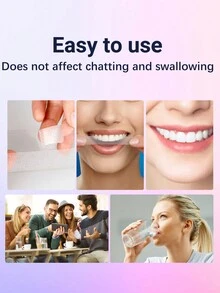 牙齿美白贴，深度清洁牙齿，日常口腔护理可以帮助去除污渍，防止牙菌斑堆积，并有助于去除吸烟、咖啡、苏打水和酒精污渍，清洁牙齿污渍。 - 粉色 - 查看 6