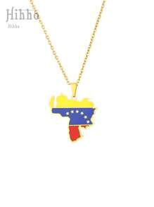 Hihho 1 pieza Colgante de collar con mapa de acero inoxidable, joyería de pareja de acero de titanio geométrico de moda - Multicolor - Ver 6