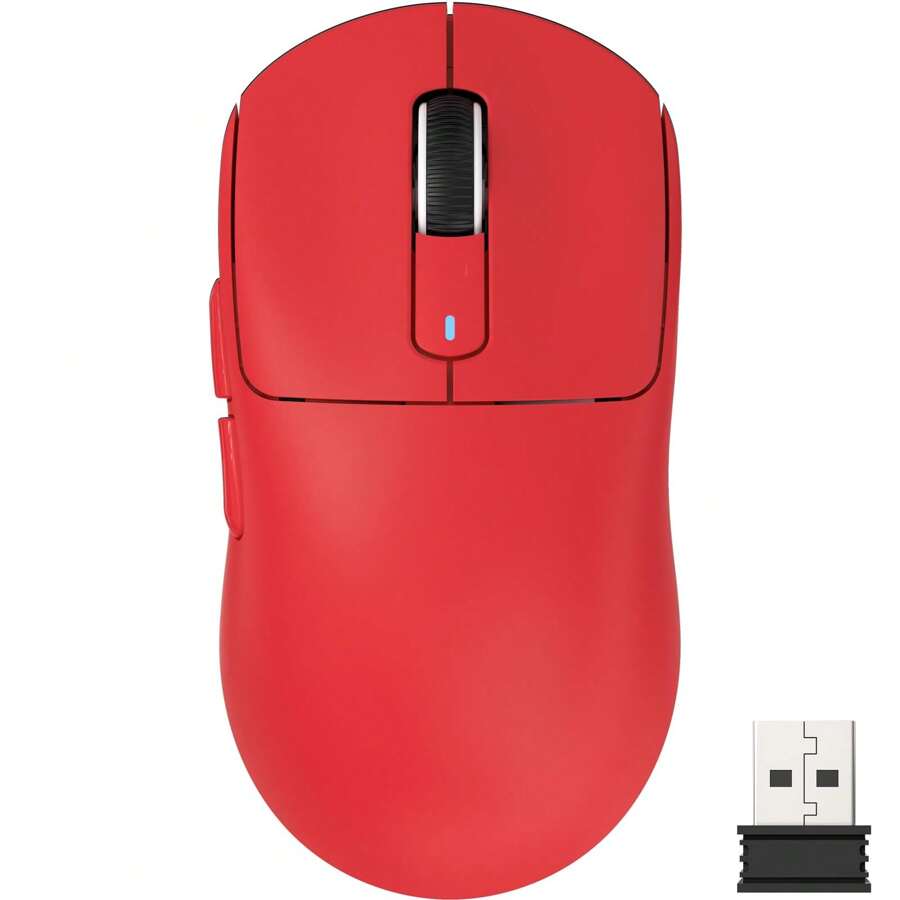 ATTACK SHARK X3 Lightweight Wireless Gaming Mouse With Tri-Mode 2.4G/USB-C Wired/BT,Up To 26K DPI, PAW3395 Optical Sensor,GM8.0 Switch,5 Programmable Buttons For PC/Win - 紅色 - 查看 1