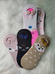 Kit 3 Pairs Of Colorful Animal Socks - 彩色 - 查看 2