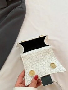1pc Mini Solid Color Pu Leather Handbag With Flap, Magnetic Top Closure, Detachable Single Handle And Shoulder Strap, Suitable For Daily Wear, Shopping, Vacation In Autumn And Winter