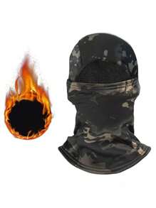 1 peça de balaclava camuflada de pelúcia quente para esportes ao ar livre, caminhadas, pesca e ciclismo - proteção solar e chapéu que absorve a umidade, cachecol mágico de malha respirável e cachecol de pescoço, capuz com proteção UV à prova de vento, capa de cabeça para motociclistas, máscara facial de inverno para se manter aquecido e protegido do vento e do frio, capacete camuflado CP, capa facial para turismo com máscaras de esqui de veludo para Halloween