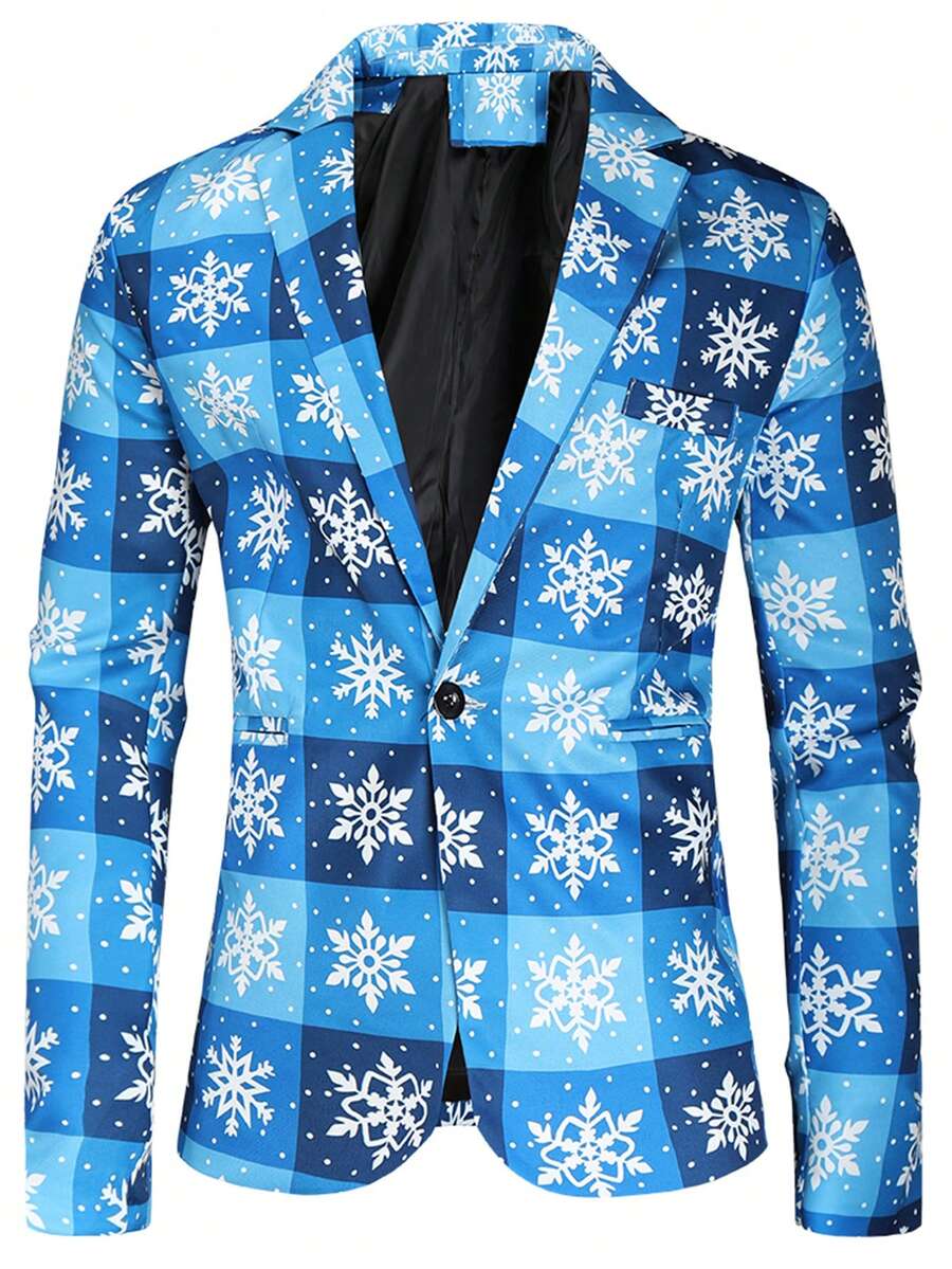 Áo khoác Blazer Giáng sinh in kỹ thuật số dành cho nam, Áo khoác vest thường ngày - Nhiều màu - Xem 1