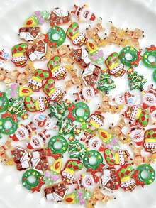 30 sản phẩm trang trí móng tay nghệ thuật Giáng sinh ngẫu nhiên hình ông già Noel, người tuyết, tuần lộc, cây thông Noel, vòng hoa - Nhiều màu - Xem 4