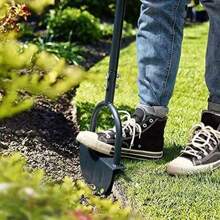 1 件装手动园艺修剪铲锯齿手草坪修剪工具阶梯式修剪铲带皮带用于修剪半月形庭院草坪