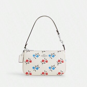 Coach Nolita 19 女士花卉印花单肩包女士经典皮革包腋下包拉链开合，情人节礼物，CT999 SVCAH