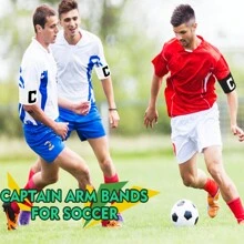 Brazaletes de capitán de fútbol: 1/2 paquetes Brazalete de capitán C, Brazalete de capitán de fútbol elástico, Bandas de capitán ajustables