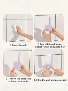 Plastic Hat Storage Hook, Multi-Functional Bathroom Towel Sticky Hook, Free Punch Coat Hook, Door Back Porch Storage Hook, Household Storage Organizer For Bedroom, Kitchen, Office, Home - Multicolor - View 5