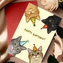 Festive Birthday Greetings: Humorous Cat Image Card - Perfect For Any Friend's Special Day,Christmas - Multicolor - View 5