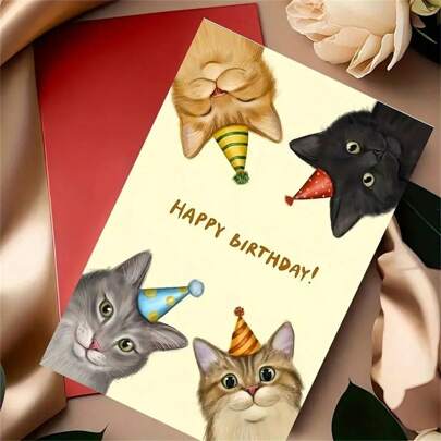 节日生日祝福：幽默猫咪图片卡 - 适合任何朋友的特殊日子、圣诞节