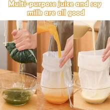 4PCS Large Size Fine Mesh Nylon Strainer For Kitchen,CheeseCloth For Straining With Handle Strainers ,Extra Fine Mesh Strainer Cheese Cloths Bulk Sieve For Cooking Kitchen Tools For Straining - White - View 7