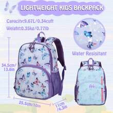 1 PCS Sac à dos mignon pour enfants, joli sac à dos hydrofuge pour enfants d'âge préscolaire, garçons, crèche, sac à dos pour filles avec sangle de poitrine, papillon, sac à dos, parfait pour l'extérieur, les voyages et la rentrée scolaire, la salle de classe