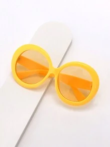 1pc Oversized Round Frame Fashion Glasses, Candy Color, Personalized And Versatile, Y2K Fashion Women's Glasses Beach Accessories For Women Glasses Shades Basics Fall Winter Women Outfits Clothes Business Casual Gifts - 彩色 - 查看 13