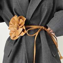 1 PC Women Big Flower Belt Handmade Bohemian Waistband Tassel Braid Belts Adjustable Woven Waist Rope Fashion Decorative Dress Accessories Halloween Halloween Summer, School Fall, Autumn, Halloween - Big Flower - View 3