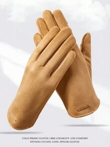 1 双优雅休闲仿麂皮保暖手套，适合节日、休闲、约会、大学、歌剧、派对、婚礼、海滩、秋冬、触摸屏指尖万圣节 - A - 查看 2