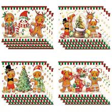 4/6 piezas Manteles individuales con temática navideña de Whoville, árbol de Navidad, manteles individuales de plástico en caja de regalo, manteles individuales para mesa con tema navideño para decoración de fiesta de Navidad en interiores y exteriores - Multicolor - Ver 1