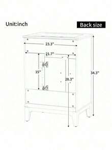 24" Bathroom Vanity With Sink, Bathroom Vanity Cabinet With One Flip Drawer And Doors, Solid Wood And MDF, White - 1 - 查看 4