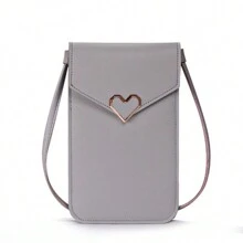 Nueva bolsa para teléfono móvil, versión coreana de una bolsa pequeña y versátil para estudiantes, con pantalla táctil transparente, bolsa cruzada diagonal para teléfono, bolso de hombro para damas y mujeres, cartera y monedero