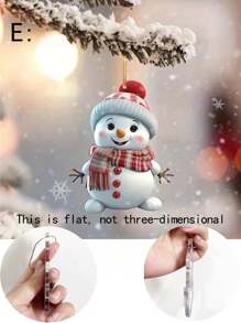 1 件雪人圣诞装饰品，适用于圣诞树、后视镜、钥匙、房间、家居装饰、户外花园庭院装饰，增添节日欢乐，圣诞节 - 彩色 - 查看 8