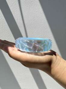 1pc Asymmetrical Resin Bracelet With Ombre Laser Color Gradient, Beach Vacation Accessories - Multicolor - View 12