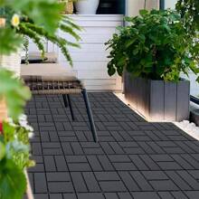 44 Pack 12"X12" Plastic Interlocking Deck Tiles - Waterproof Outdoor For All Weather. Ideal For Poolside, Balcony And Backyard. Gray And Brown. - Multiple colors - View 2