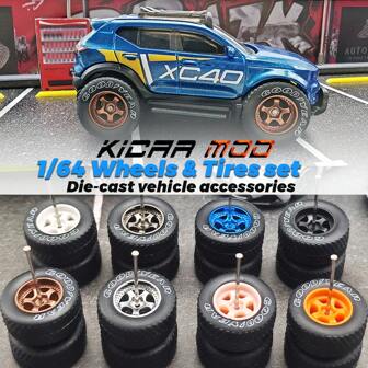  KicarMod 1/64 Detachable Wheels ,Coloured Spokes , Work S1 D : 17 Mm,Tyres For Diecast Model Toy Sports Muscle Car  Modified Parts, Suitable For Model Enthusiasts With Certain Hands-On Ability