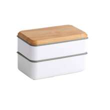 Hộp cơm Bento 2 lớp vân gỗ Nhật Bản, Hộp đựng cơm trưa, Hộp đựng thực phẩm, An toàn với lò vi sóng, Quà tặng Giáng sinh cho gia đình, văn phòng, học sinh - Nhiều màu - Xem 6