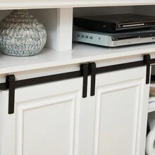 Media Console Table With Storage Cabinet, Mid Century Style Entertainment TV Table, Multipurpose Sliding Door TV Cabinet Large Storage Space, 58.11"W*15.79"D*32.36"H Antique White - Màu trắng cổ + MDF + 60-69 inch + 60 inch + 60-69 inch như hình ảnh - Xem 5