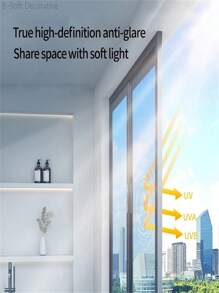 1 Roll Self-Adhesive Glass Window Sticker Summer One Way Mirror Heat Insulation Vinyl Anti-UV Privacy Sun Screen Film For Home Office, Stickers, Wall Decal, Vinly Decal For Home Decorations, Spring Decoration Items Refresh Your Home, Rama Decoration Stickers