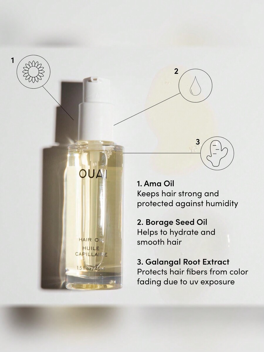 OUAI OUAI Hair Oil Hair Heat Protectant Oil For Frizz Control Adds Hair Shine And Smooths