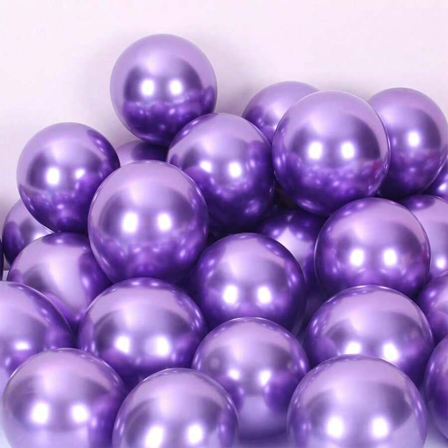 9 Inch Thickened Chrome Metal Balloon Wedding Party Decoration Wedding Balloon Set Can Use Printing - Purple - View 1
