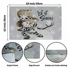4 件/套，12x18 英寸圣诞卡车、姜饼人、雪人、雪花和格子印花餐垫 - 彩色 - 查看 2