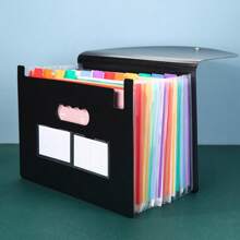 Organizador de archivo tipo acordeón, carpeta expandible de 12/24/36 bolsillos, organizador portátil para facturas, recibos de impuestos mensuales, tamaño carta A4 para documentos, con etiquetas en blanco, pestañas de colores, para escuela, hogar y oficina, artículos imprescindibles para el aula, de vuelta a clases, suministros escolares.