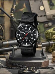 BIDEN Reloj de hombre de moda BIDEN, correa de nailon, cuarzo luminoso, resistente al agua, reloj deportivo casual