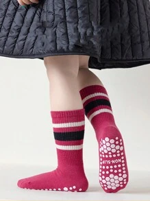 5 Pairs Of Love Striped Floor Socks With Anti Slip, Wear-Resistant, Comfortable, Breathable, And Cute Socks For Girls And Middle-Aged Children, Suitable For Outdoor And Indoor Wear In All Seasons