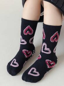 5 Pairs Of Love Striped Floor Socks With Anti Slip, Wear-Resistant, Comfortable, Breathable, And Cute Socks For Girls And Middle-Aged Children, Suitable For Outdoor And Indoor Wear In All Seasons