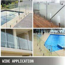 Pool Glass Clamp Floor Standing Glass Stairs Railing Clip Swimming Glass Clamp Stainless Steel Square Glass Spigot For Railing Balcony Balustrade For 8mm-12mm Glass - 1pcs Sliver - View 8