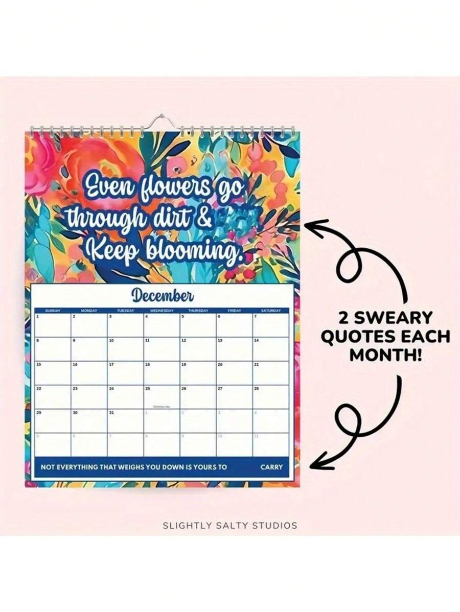 2025 Swear Word Affirmation Wall Calendar, Monthly Plan To Support