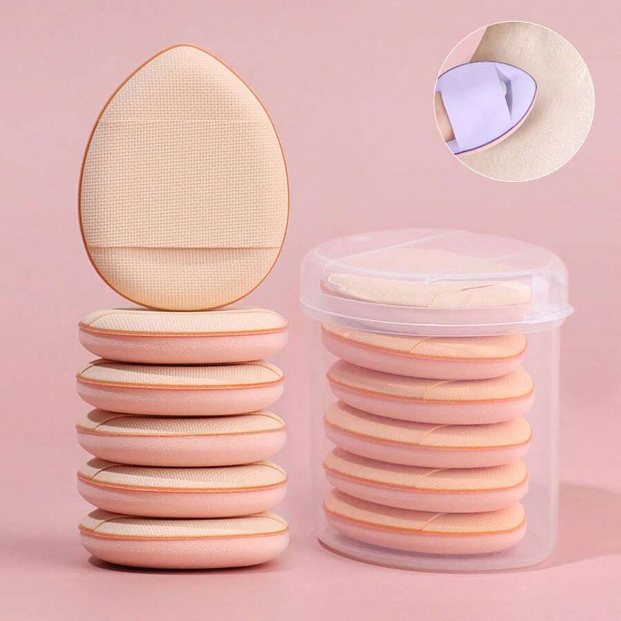 6 miếng mút trang điểm dạng đệm khí mềm mại - Miếng bọt biển tán nhẹ nhàng để thoa phấn phủ hoàn hảo - Không mùi, tròn và di động có hộp đựng, mút trang điểm dạng đệm có hộp đựng, mút trang điểm dạng kem nền có hộp đựng, dùng khi đi du lịch cho phụ nữ - Nhiều màu - Xem 1