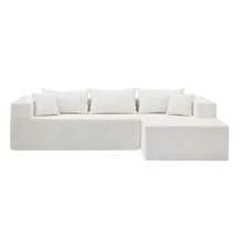 L-Shape Modular Sectional Living Room Sofa Set Upholstered Sleeper Sofa For Living Room, 16.53 Inch Cushion Heightening, 2 PC Free Combination, Beige - Beige+Fabric+3 Seat as Pic - View 1