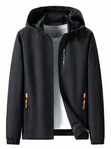 Autumn Outdoor Windproof Men Coat Loose Casual Jacket Men, Wind-Proof - Black - View 1