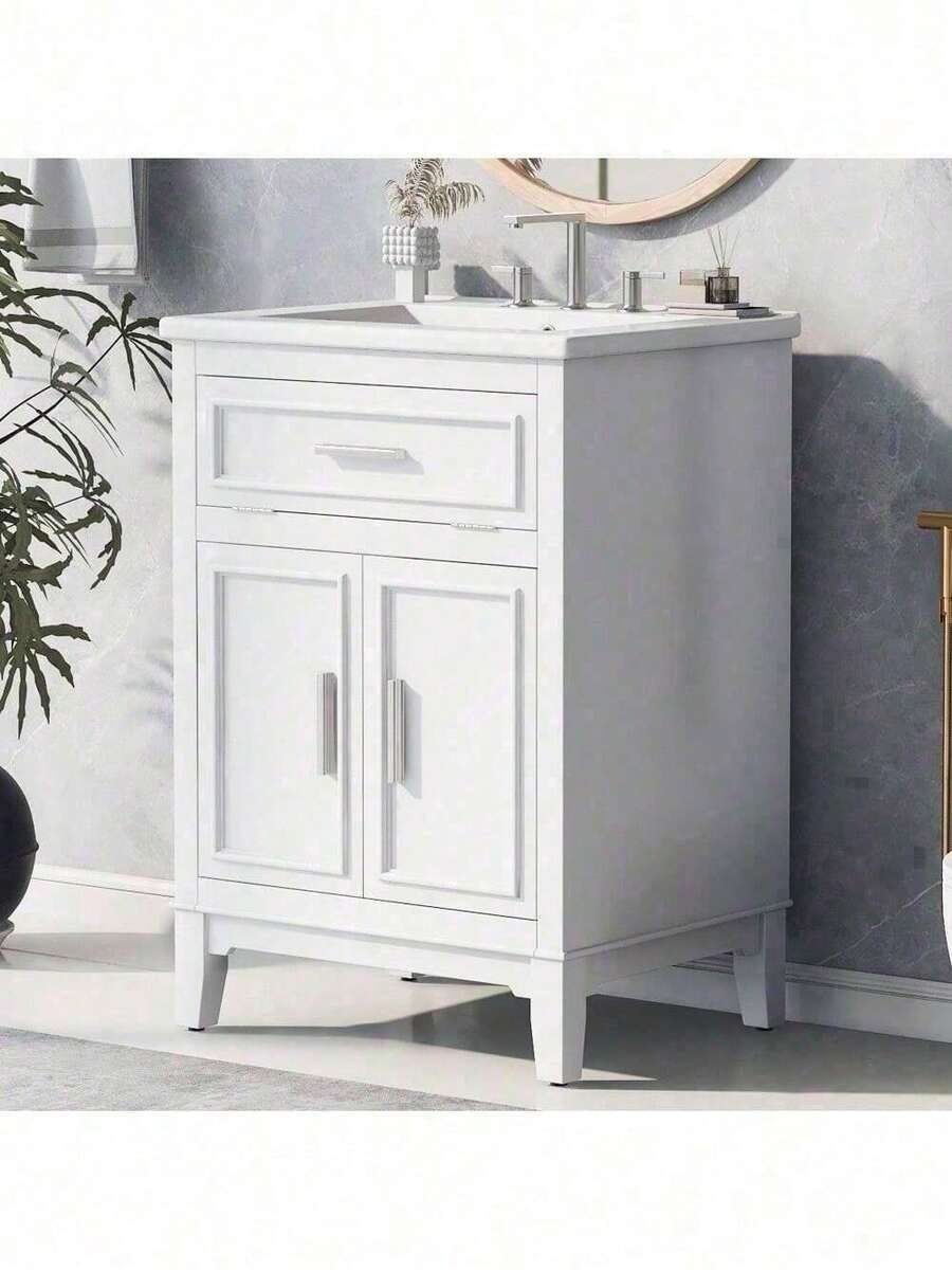 24" Bathroom Vanity With Sink, Bathroom Vanity With One Flip