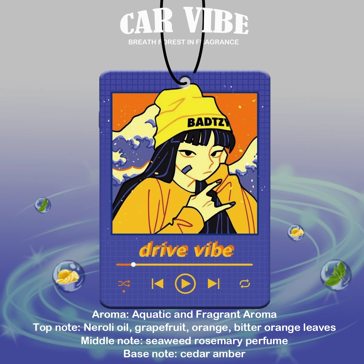 Anime Style Patterns Design Car Aromatherapy Tablet, Car Air Freshener