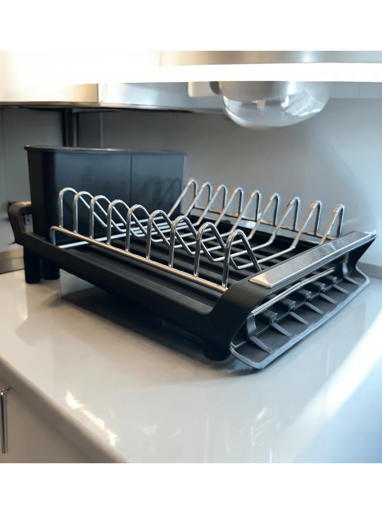 Compact Dish Drainer With Extendable Tray - màu đen - Xem 1