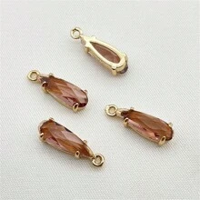 2/4/5/6/10pcs Metal Tin Plating Glass Teardrop Pendant, Chinese Style Hair Accessory, Tassel, Earrings, Headdress DIY Jewelry Findings