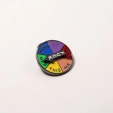 rongji jewelry Lucky Wheel Enamel Pin Brooch Rotating Arrows Interactive Mood Pins Funny Spinner Rainbow Badge For Clothing Backpack Hat Decoration