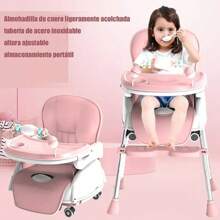 Silla Para Bebe Comer Plegable Silla Alta Para Bebé 3 En 1 - Rosa - Ver 3